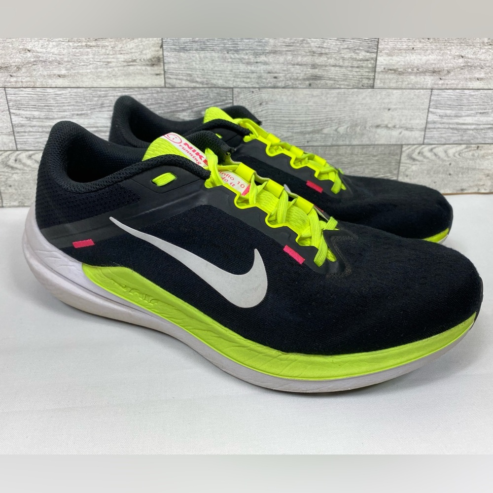 Nike Air Winflo 10 Racer Running Shoes Men’s Size 9.5 Black Yellow